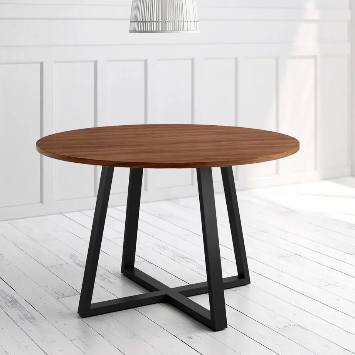 Mesa Lugano Circular 120 cm Estuctura Negra BOGAL CNG049N