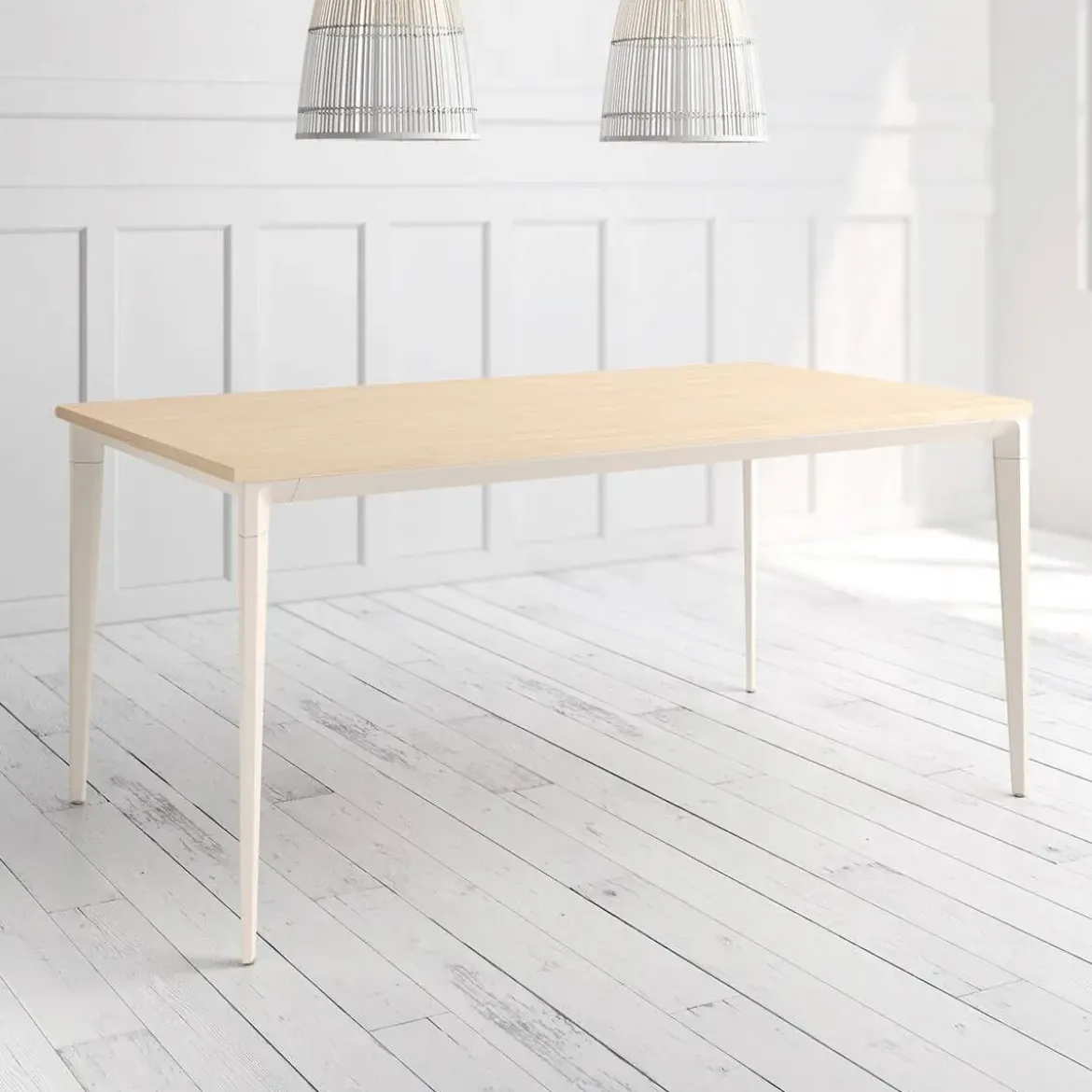 Mesa Ness Cuadrada 90 cm Estuctura Marfil BOGAL CNG080M