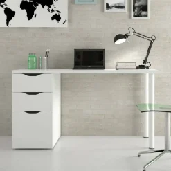 Mesa ordenador reversible de melamina blanco artik 004604A