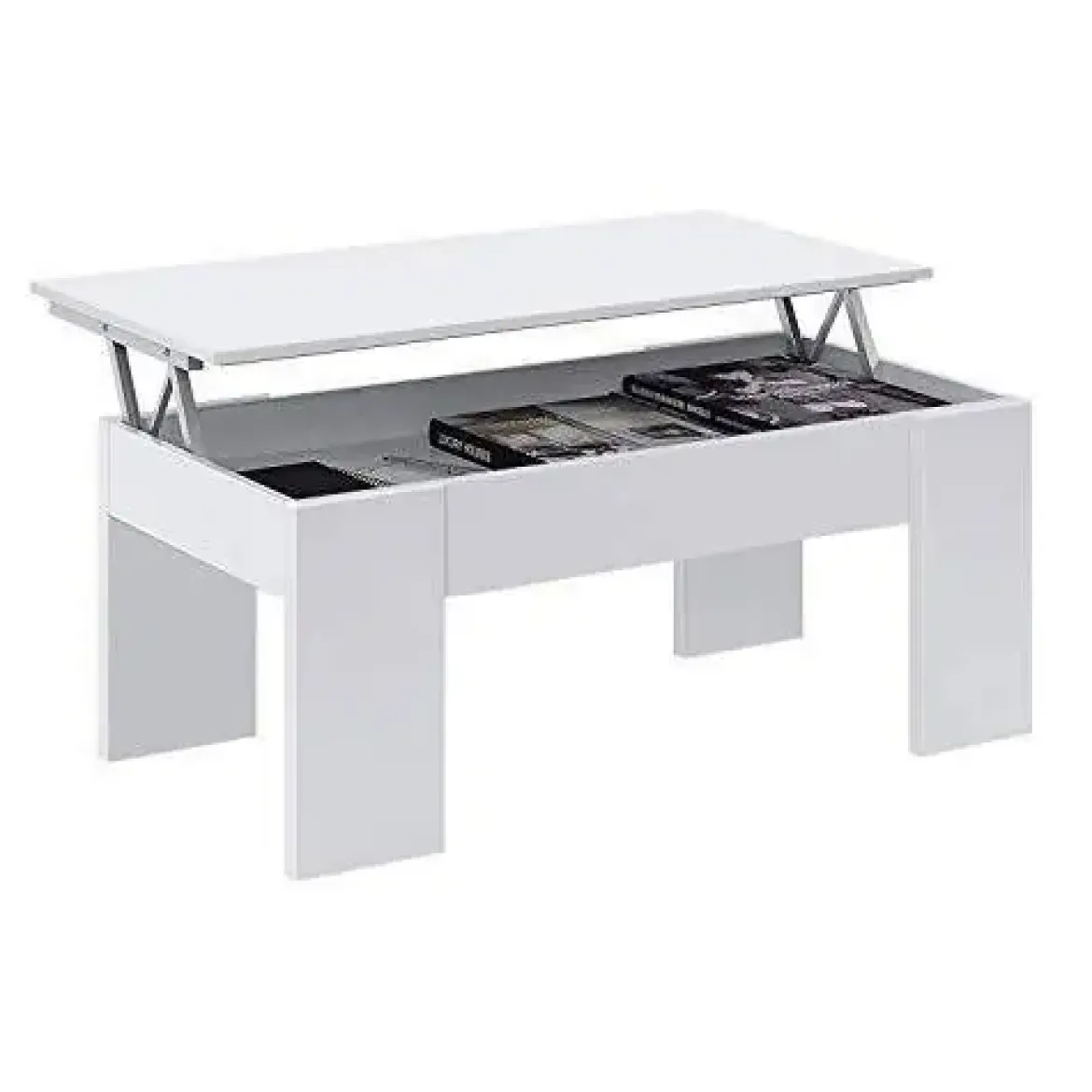 Mesa para centro con tapa elevable blanca artik 001640A