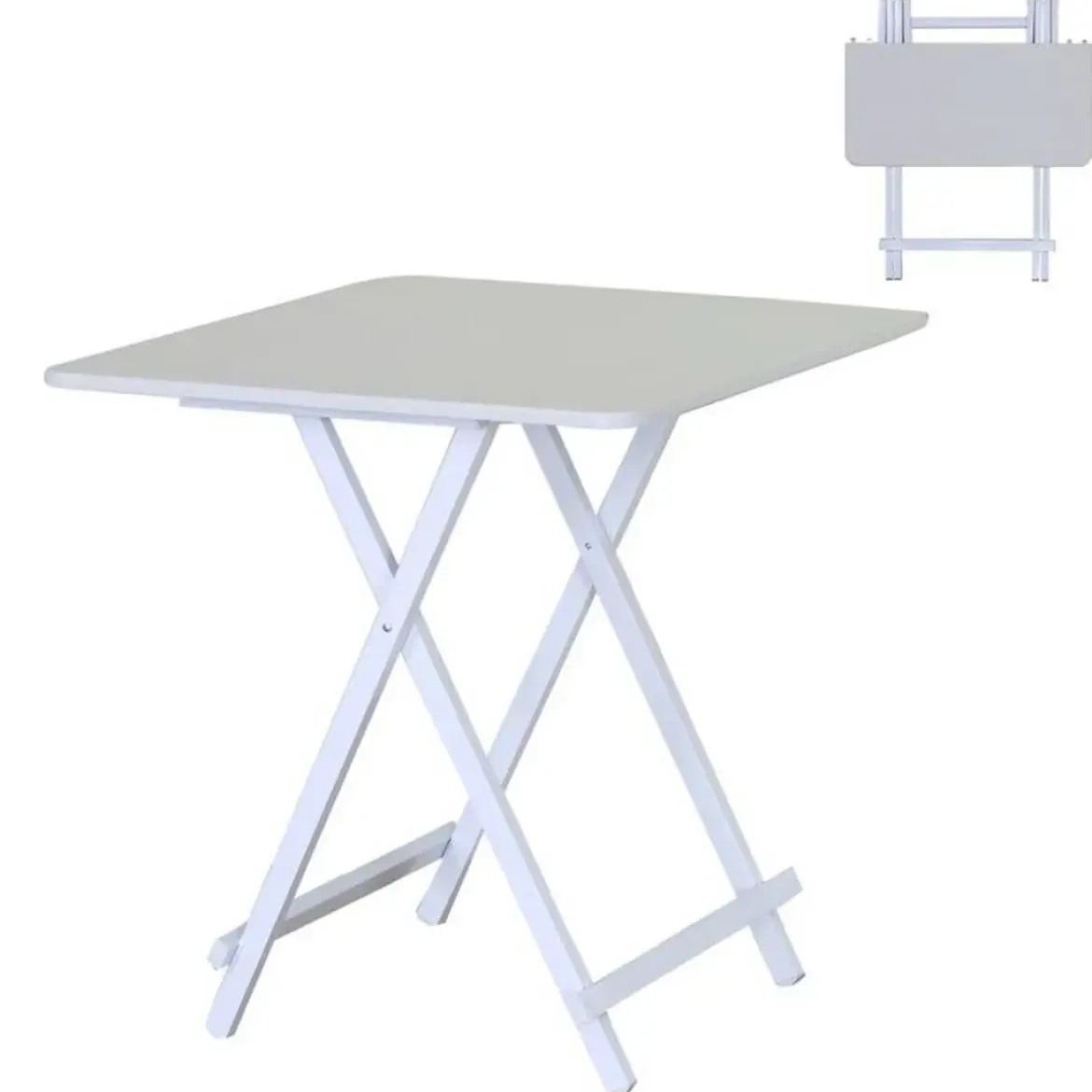 Mesa Plegable Acabado Blanco Estructura en Madera 311938