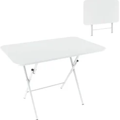 Mesa Plegable 110 cm Acabado Blanco Estructura en Madera 313103