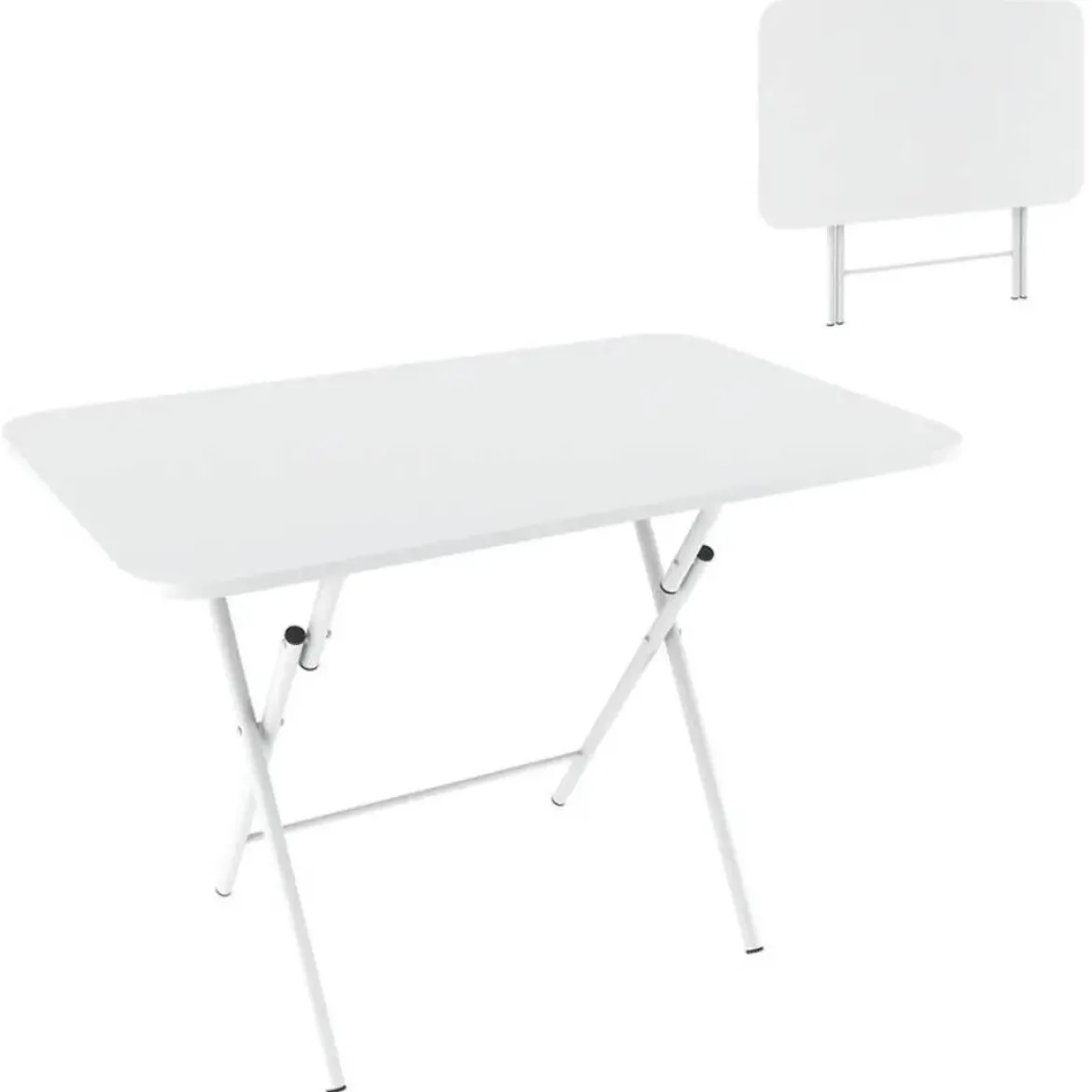 Mesa Plegable 110 cm Acabado Blanco Estructura en Madera 313103