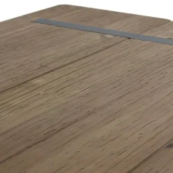 Mesa rectangular de metal con sobre de madera maciza color natural GABAR 10963