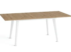Mesa Rectangular Extensible 140x90 cm con Patas Metálicas Inclinadas M810