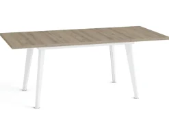 Mesa Rectangular Extensible 140x90 cm con Patas Metálicas Inclinadas M810
