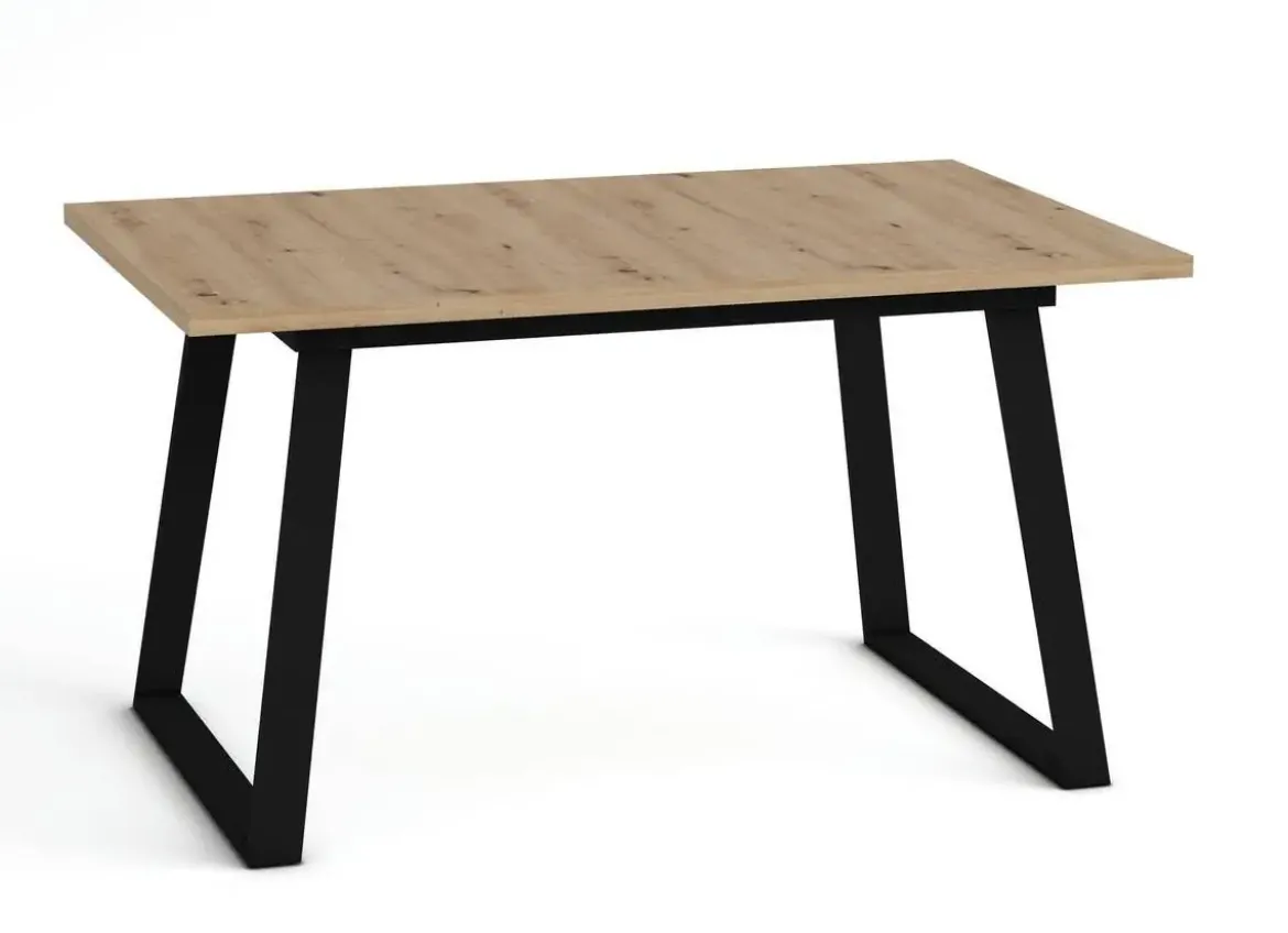 Mesa Rectangular Fija 140x90 cm con Patas Metálicas Trapecio M802