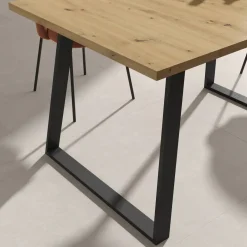 Mesa Rectangular Fija 140x90 cm con Patas Metálicas Trapecio M802