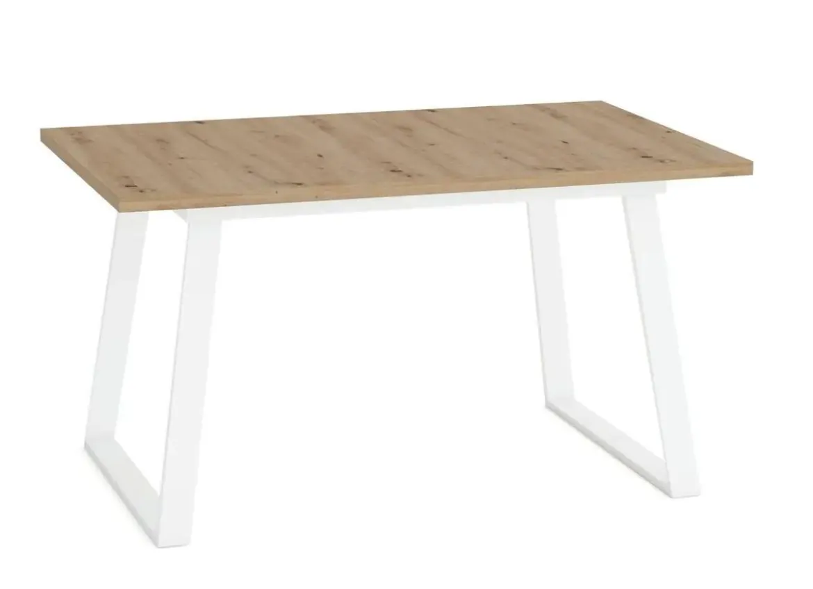 Mesa Rectangular Fija 140x90 cm con Patas Metálicas Trapecio M802