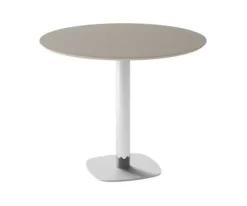Mesa redonda 90 cm Encimera Cristal y Pata en Acero CIRCUS