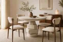 Mesa Redonda Comedor de Madera de Mango 100x76cm MB-213347