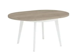 Mesa Redonda Extensible 100 cm con Patas Metálicas Inclinadas M816