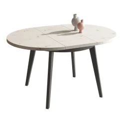 Mesa Redonda Extensible 100 cm con Patas Metálicas Inclinadas M816