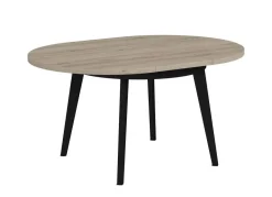 Mesa Redonda Extensible 100 cm con Patas Metálicas Inclinadas M816
