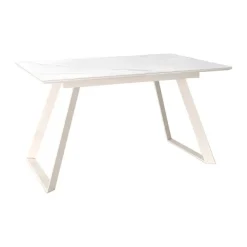 Mesa Sena Extensible de 160 cm de Porcelana con Estructura Marfil BOGAL CNG085M