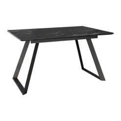 Mesa Sena Extensible de 160 cm de Porcelana con Estructura Negra BOGAL CNG085N