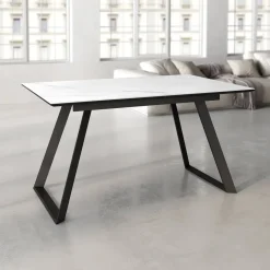 Mesa Sena Extensible de 160 cm de Porcelana con Estructura Negra BOGAL CNG085N