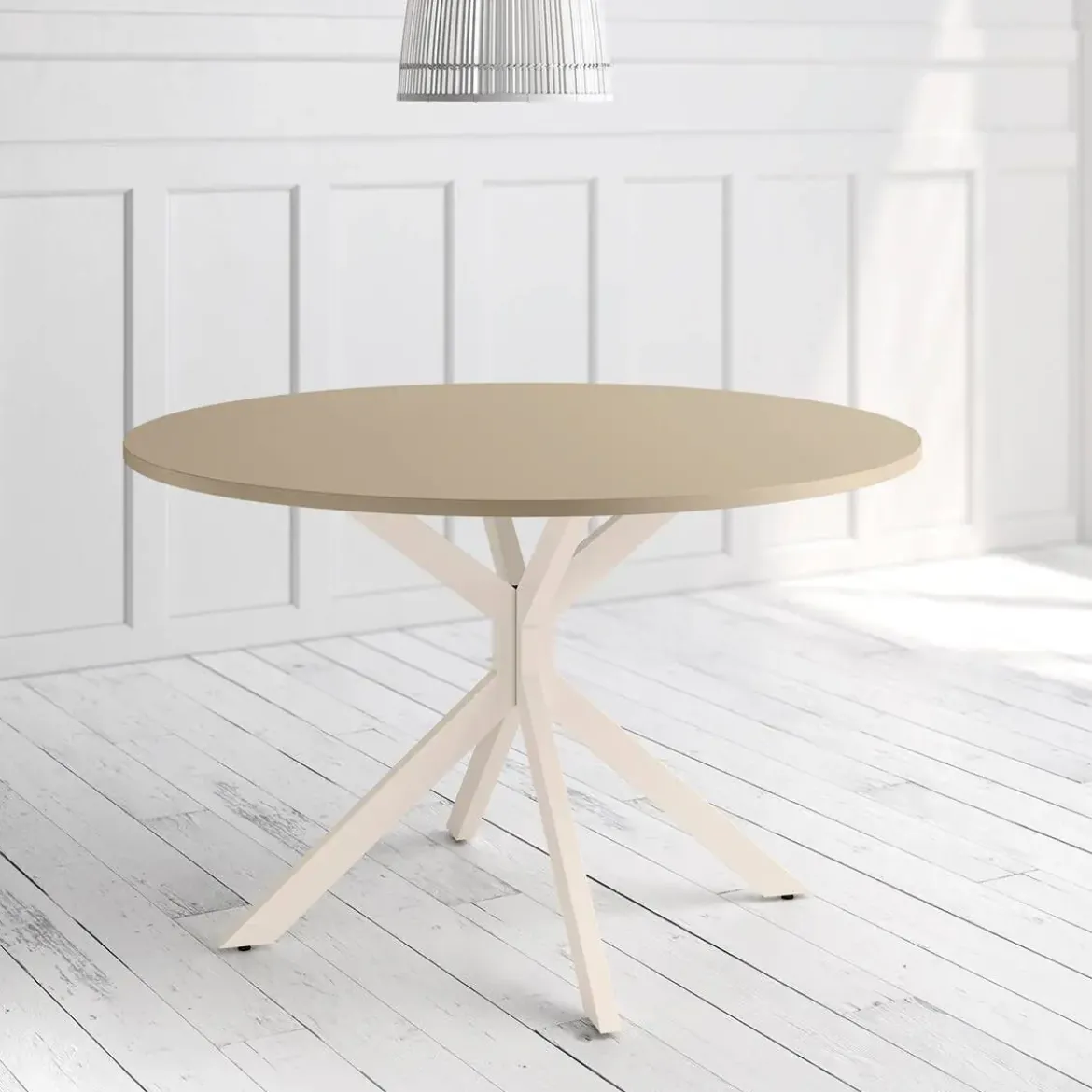 Mesa Wako Circular 100 cm Estuctura Marfil BOGAL CNG050M