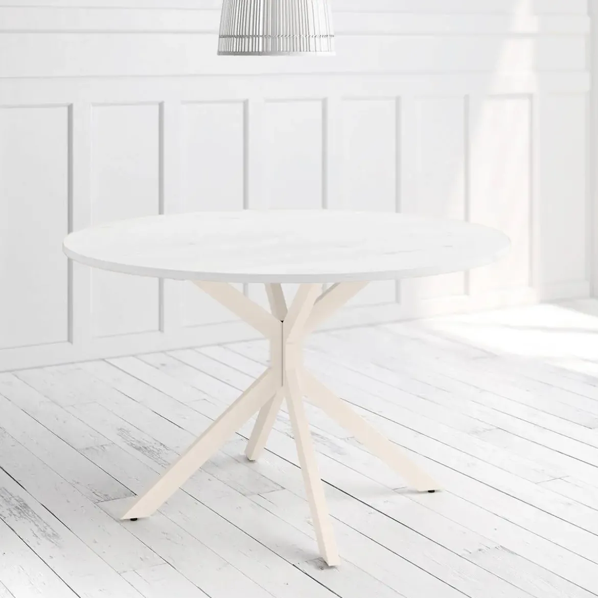 Mesa Wako Circular 100 cm Estuctura Marfil BOGAL CNG050M