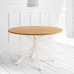 Mesa Wako Circular 120 cm Estuctura Marfil BOGAL CNG051M