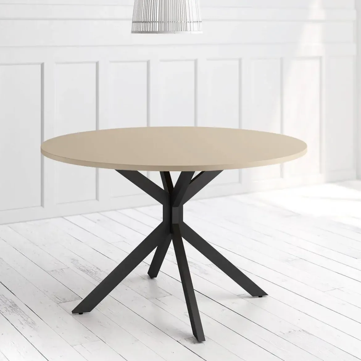 Mesa Wako Circular 120 cm Estuctura Negra BOGAL CNG051N