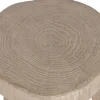 Mesita Auxiliar Redonda de Madera de Olmo Macizo Natural MB-226319