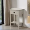 Mesita de Noche 1 Cajón de Madera de Pino Gris Claro 615272