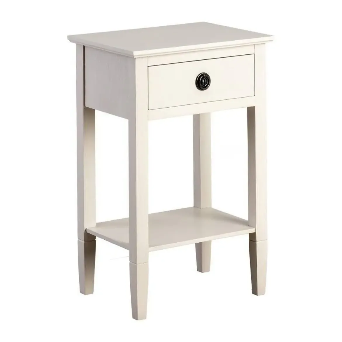 Mesita de Noche 1 Cajón de Madera de Pino Gris Claro 615272