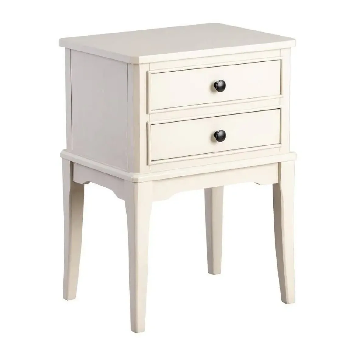 Mesita de Noche 2 Cajones de Madera de Pino Gris Claro 615277