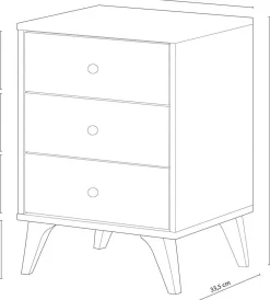 Mesita de noche color blanco artik de elegante melamina 007803A