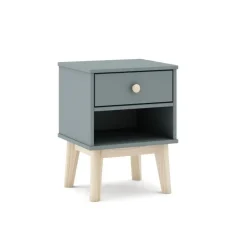 Mesita de Noche con Cajón color Verde Kaki ESTEBAN