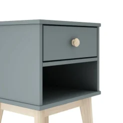 Mesita de Noche con Cajón color Verde Kaki ESTEBAN