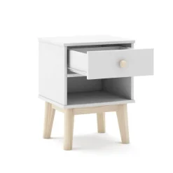 Mesita de Noche con Cajón color Blanco ESTEBAN