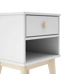 Mesita de Noche con Cajón color Blanco ESTEBAN