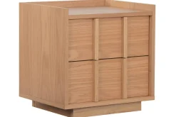 Mesita de Noche con 2 Cajones en MDF Acabado Madera MB-223045
