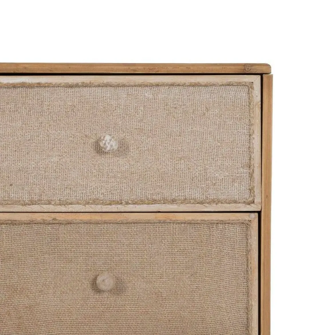 Mesita de Noche de Madera Natural con 3 Cajones 611306