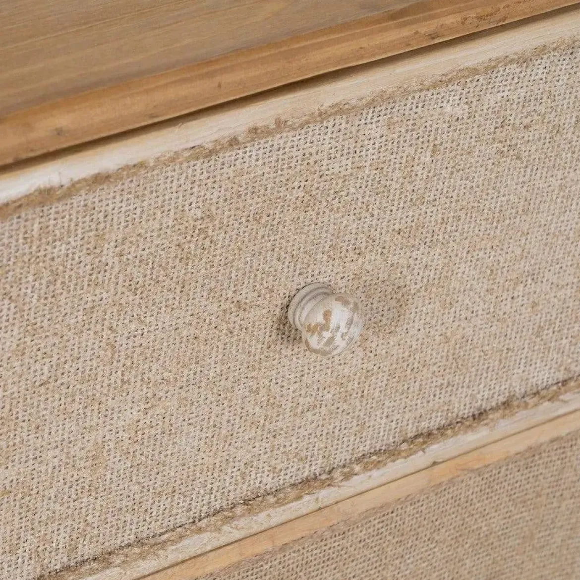 Mesita de Noche de Madera Natural con 3 Cajones 611306