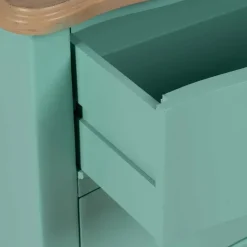 Mesita de Noche de Madera Turquesa con 2 Cajones 80 cm 613460