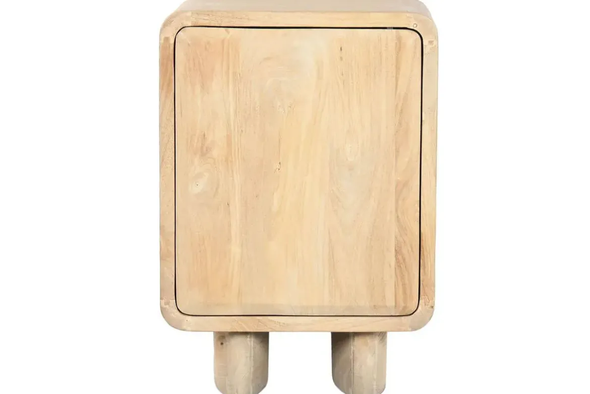 Mesita de Noche de Roble Natural con Puerta MB-221377