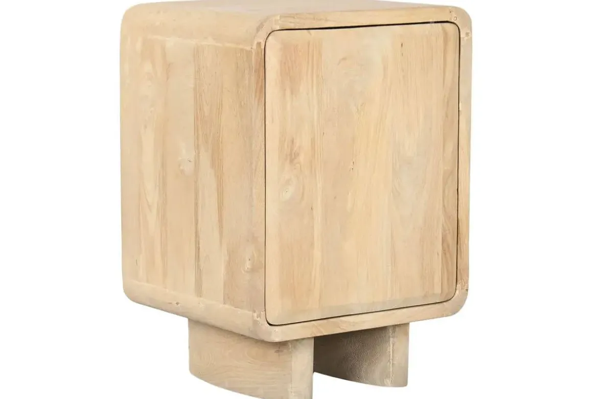 Mesita de Noche de Roble Natural con Puerta MB-221377