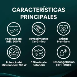 Microondas Hisense H20MOBP1G 20L con Grill Negro 700W Compacto
