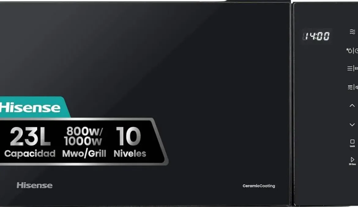 Microondas HISENSE H23MOBS5HG4 23L con Grill 1000W Negro Libre Instalación