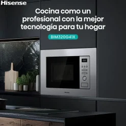 Microondas Hisense Integrable 20L Grill Inox BIM320G41X