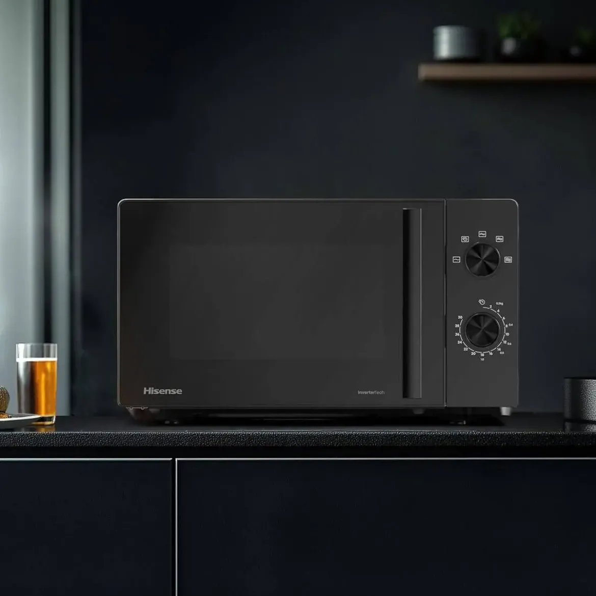 Microondas Hisense 20L Negro con Tecnología Inverter H20MOBP1HI