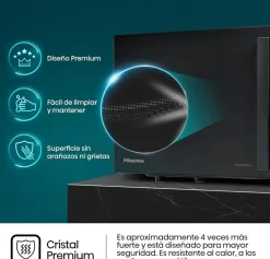 Microondas Hisense 20L Negro con Tecnología Inverter H20MOBP1HI