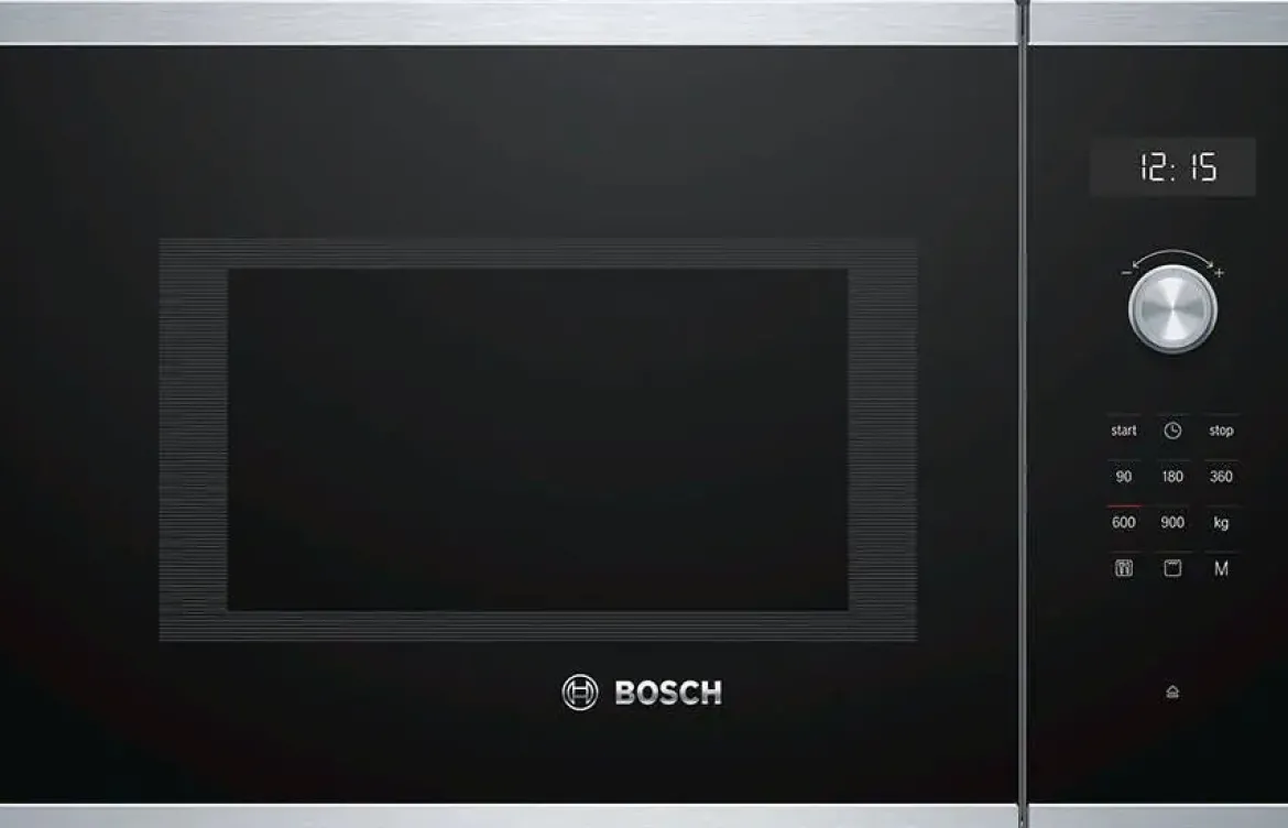 Microondas Integrables con Grill Electrónico 38 cm Cristal Negro/Inox BOSCH BEL554MS0