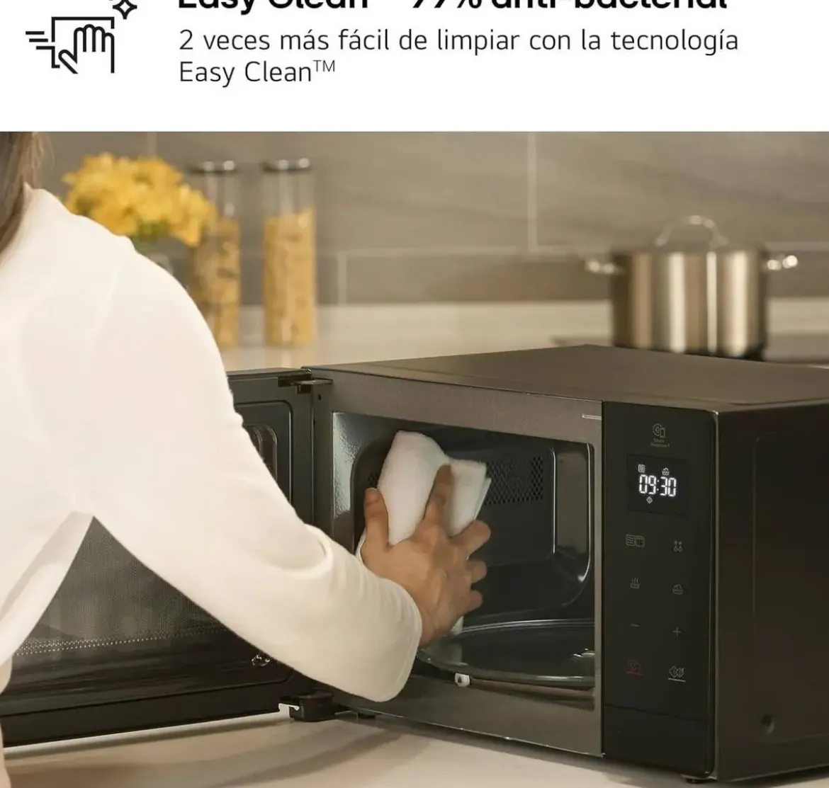 Microondas LG 30 Litros Negro con Grill y Control Táctil MH7032JAB