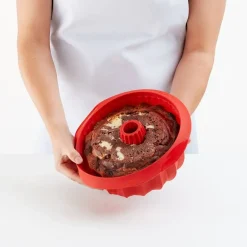Molde Savarin de Silicona Platino 22 cm Color Rojo LEKUE 881305