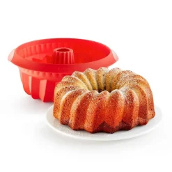Molde Savarin de Silicona Platino 22 cm Color Rojo LEKUE 881305