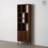 Mueble Alto de Madera de Mango con Huecos Asimétricos y 2 Puertas 60 cm 612719